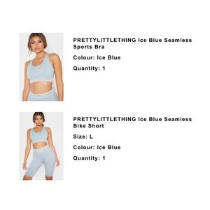 PRETTYLITTLETHING Ice Blue Seamless Sports (set)
